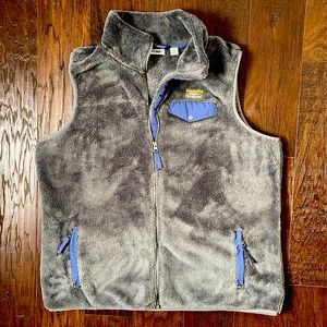 LL Bean womens fleece vest grey size XL EUC